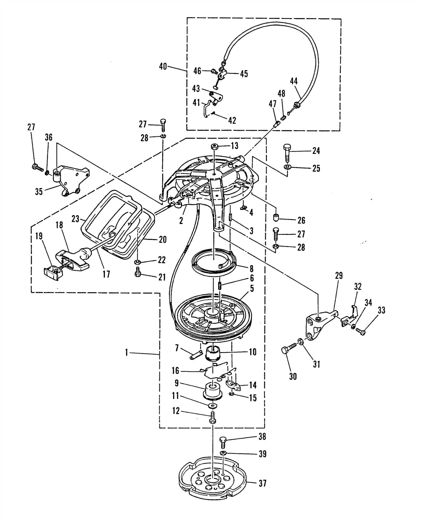 mariner 20 hp outboard parts diagram