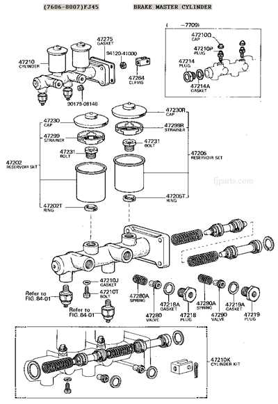 master cylinder parts diagram