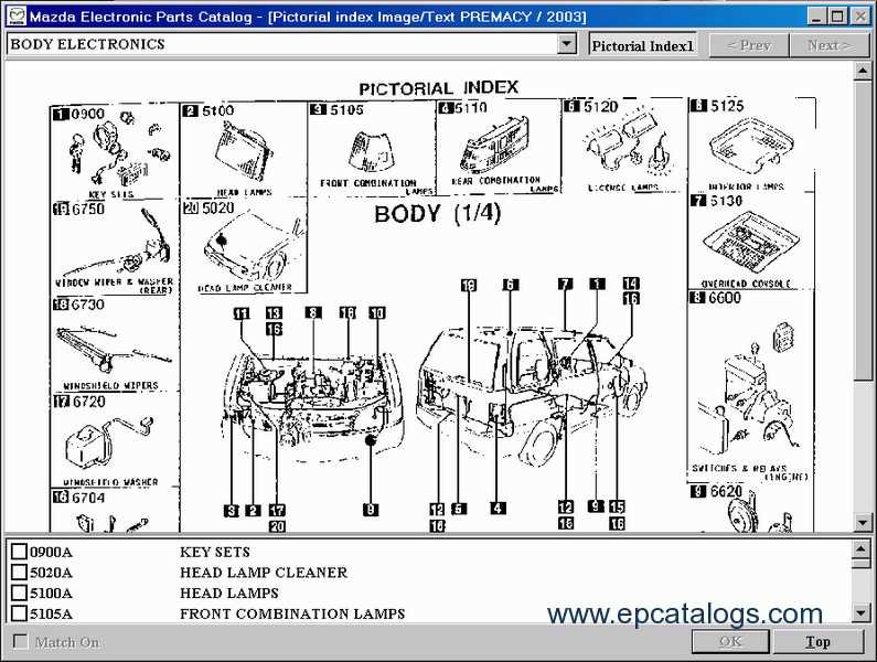 mazda oem parts diagram