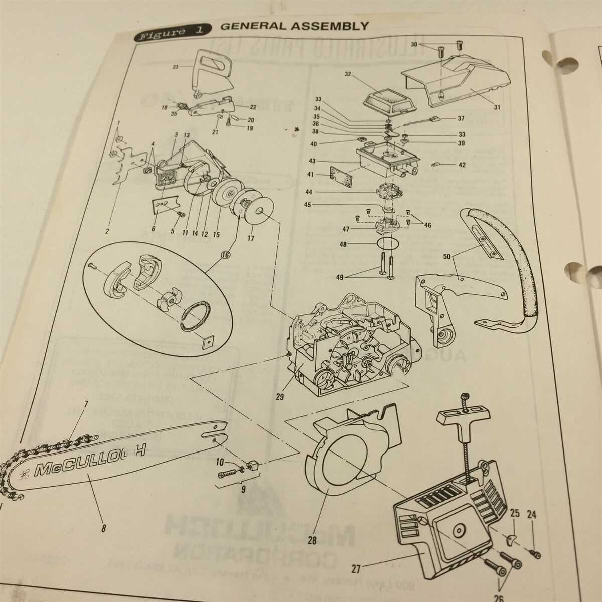 mcculloch mini mac 35 chainsaw parts diagram