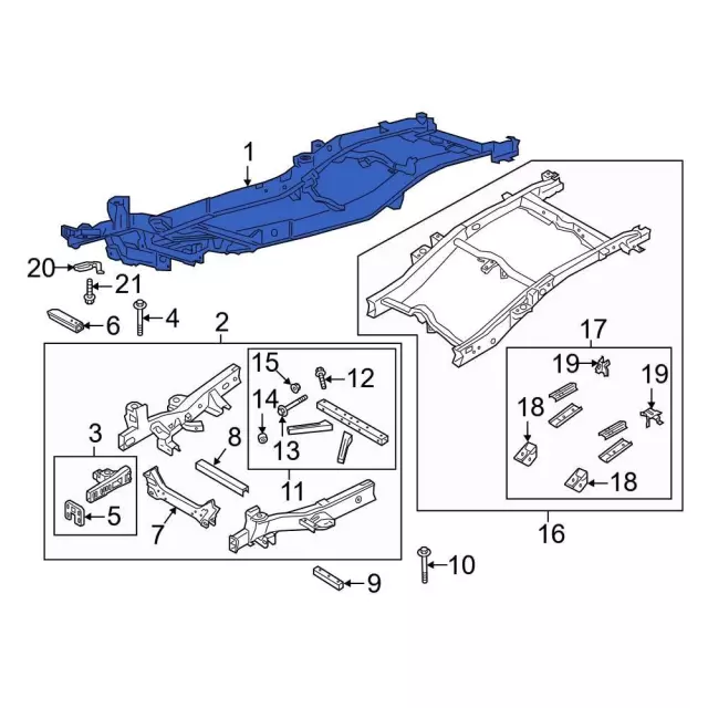 ford ranger frame parts diagram