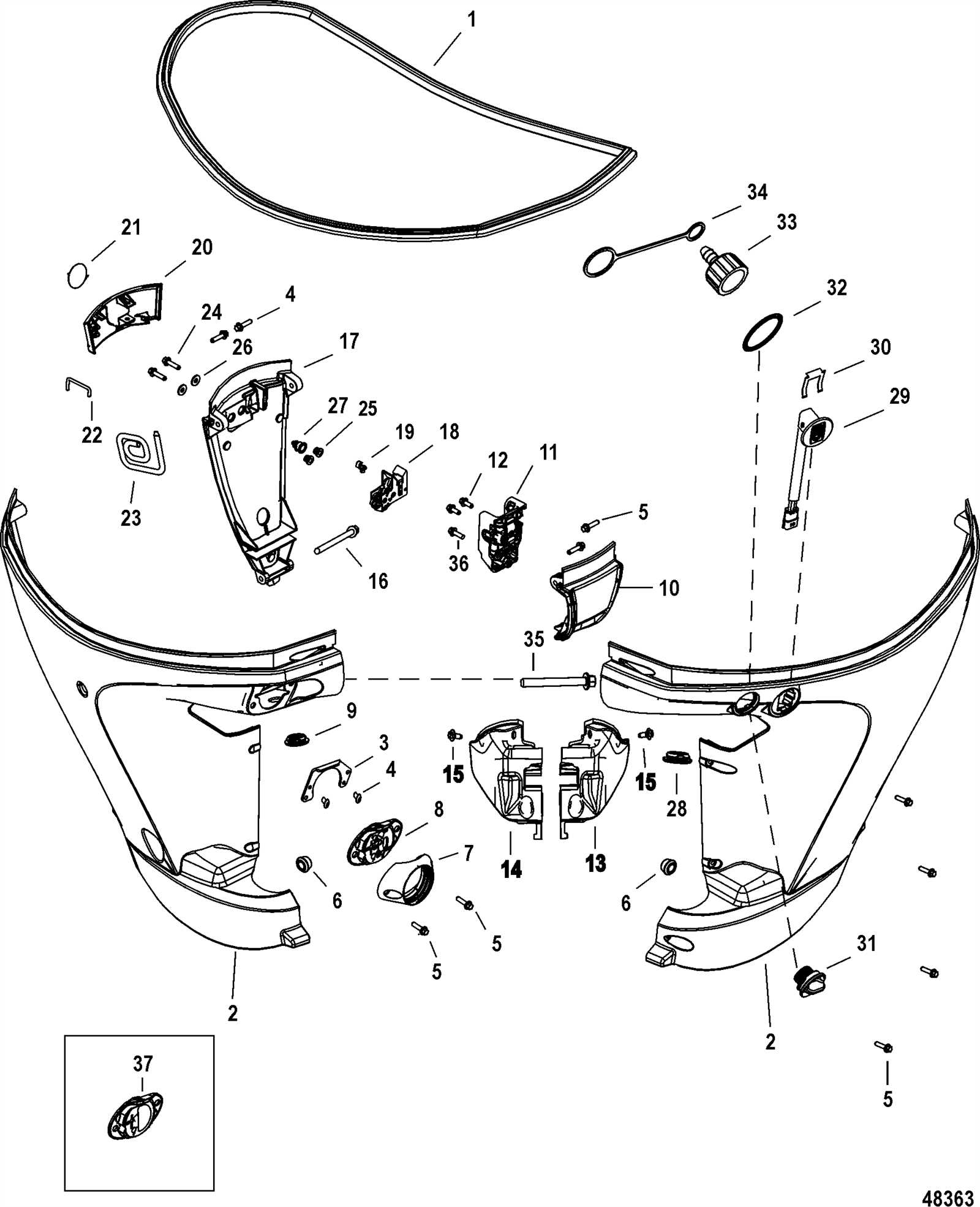 mercury 150 outboard parts diagram