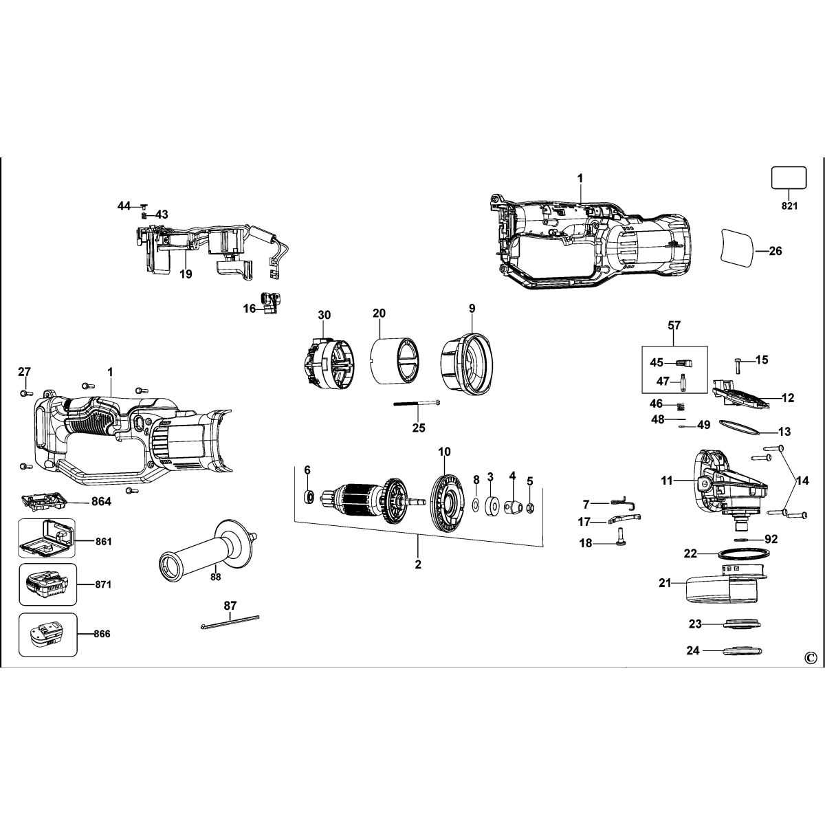 dewalt dcs380 parts diagram