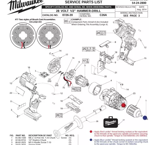 milwaukee 2601 20 parts diagram