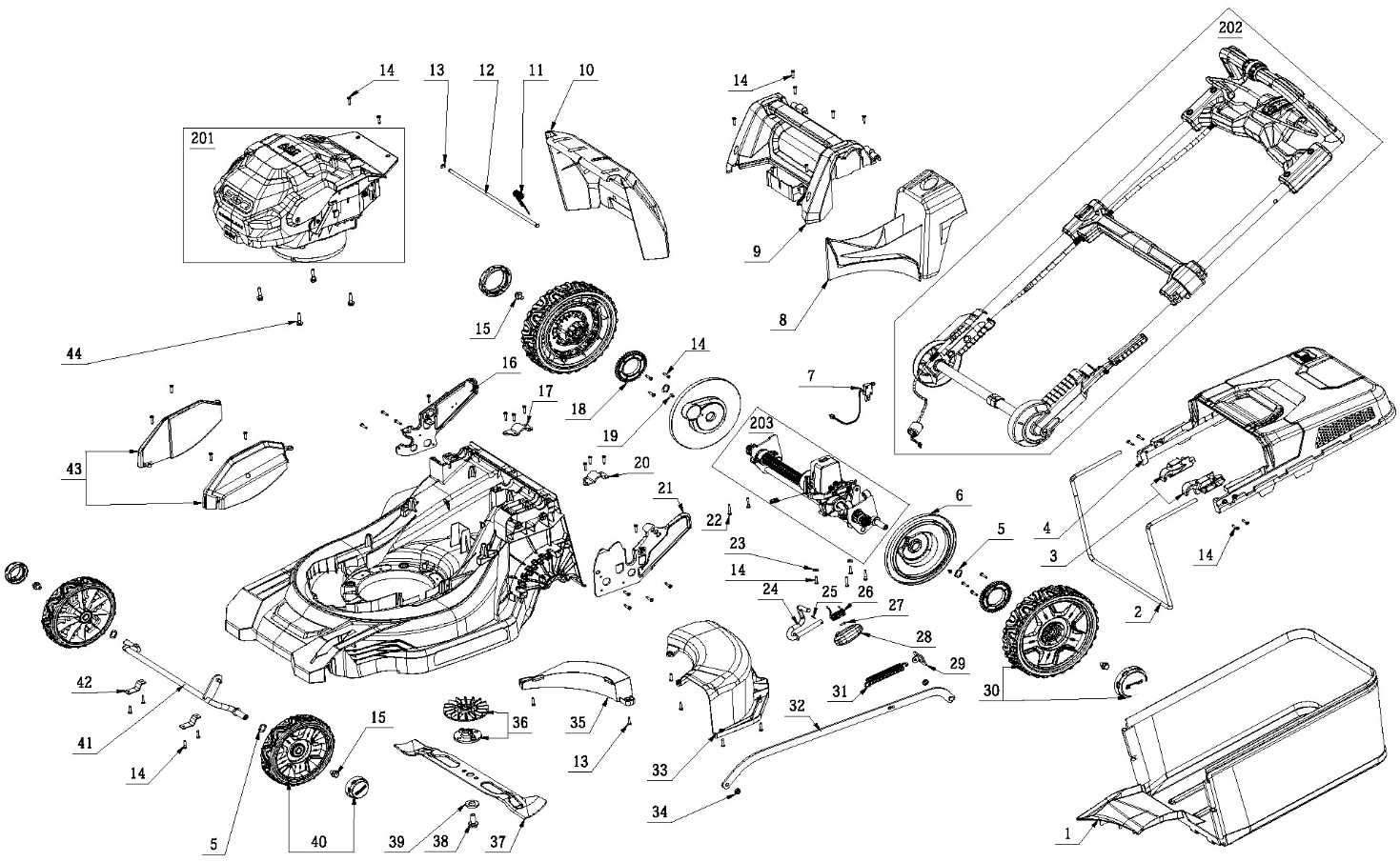 milwaukee lawn mower parts diagram