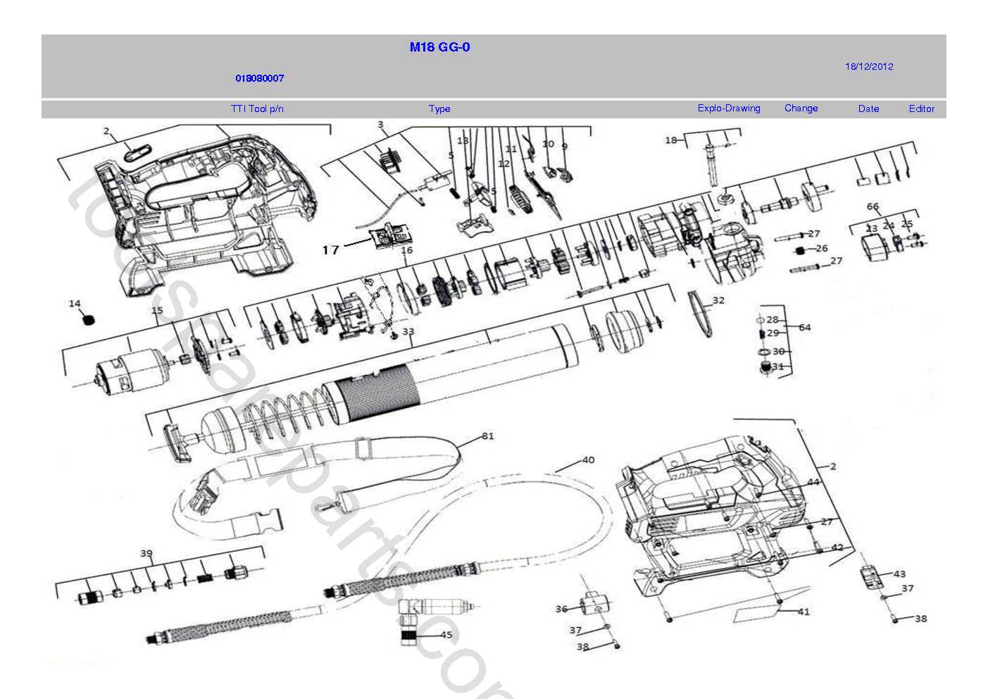 milwaukee m18 grease gun parts diagram