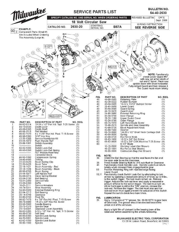 milwaukee parts diagrams