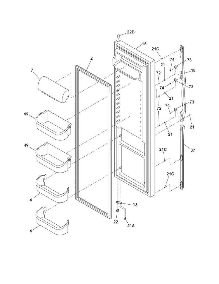 mini fridge parts diagram