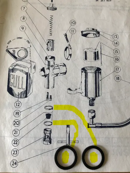 motorcycle carburetor parts diagram