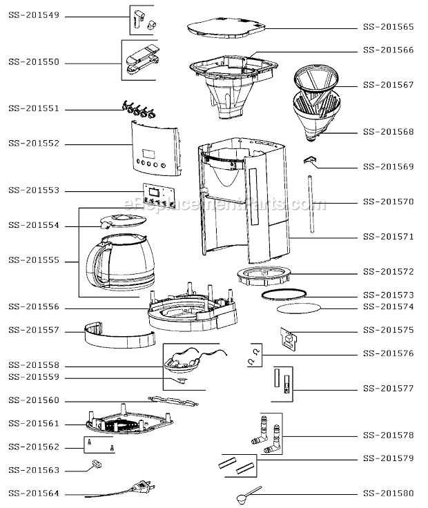 commercial espresso machine parts diagram