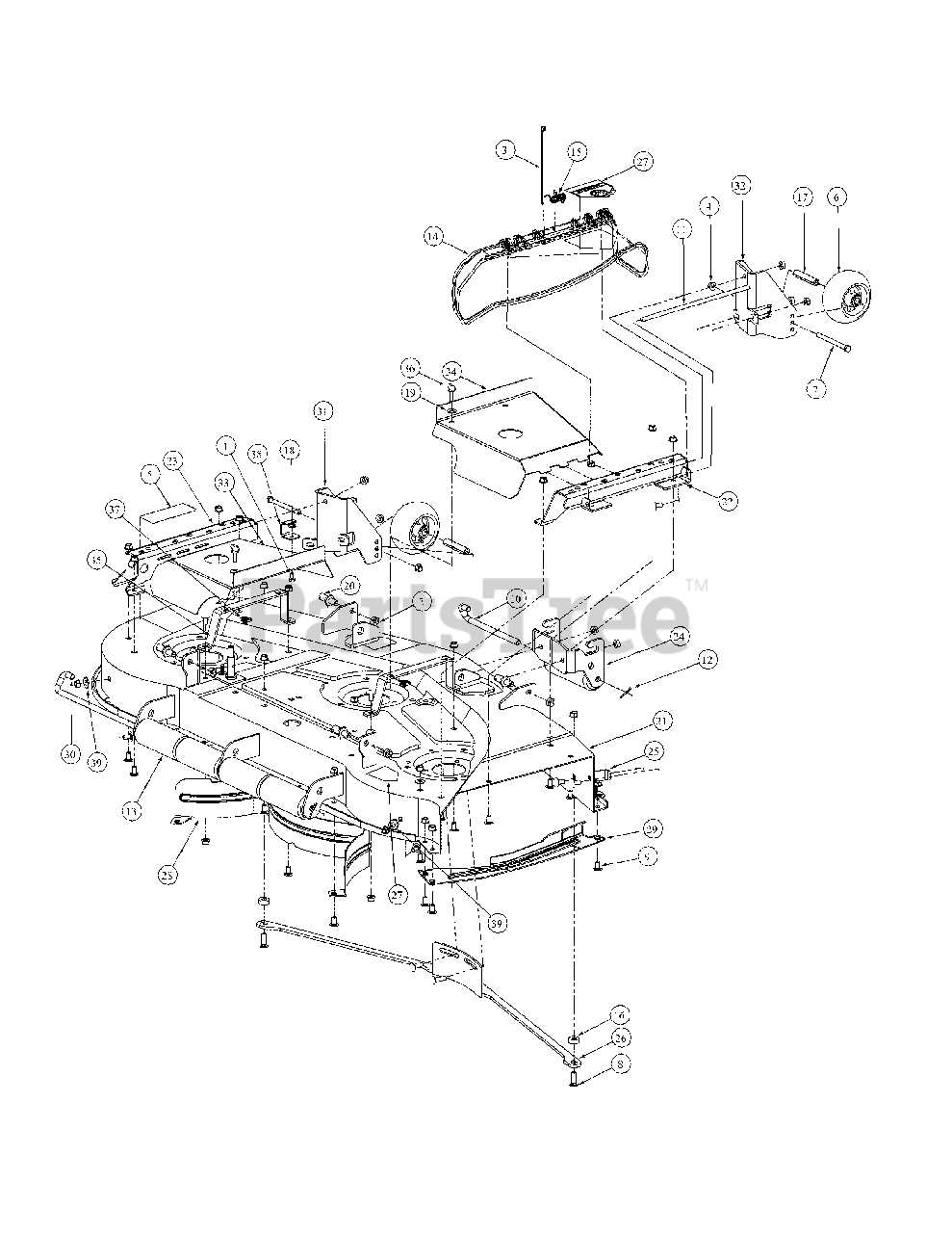 mtd mower deck parts diagram