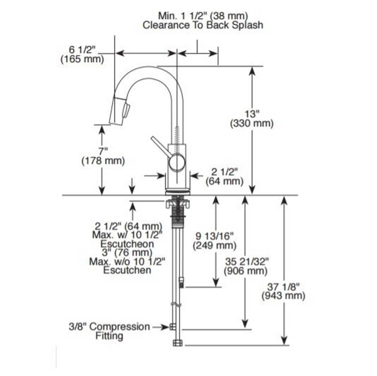 delta kitchen pull out faucet parts diagram