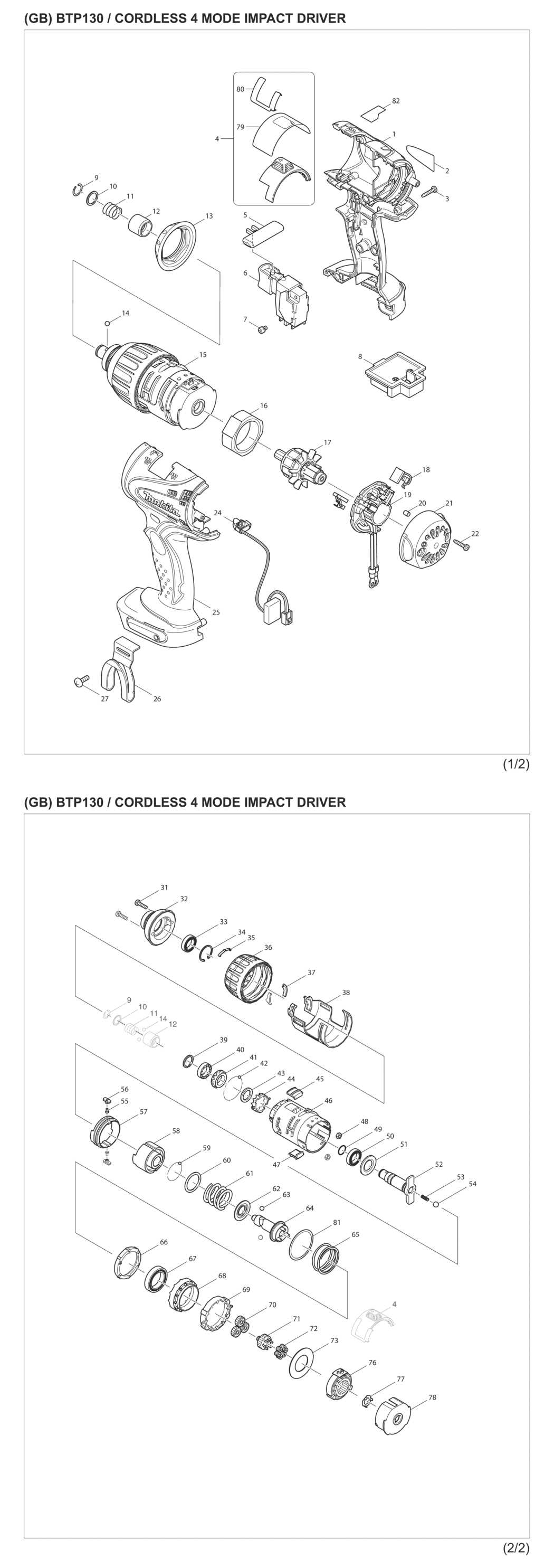 makita impact driver parts diagram