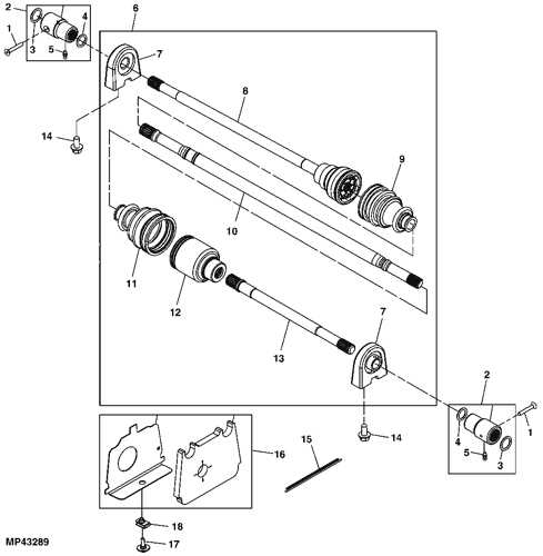 john deere gator 825i front differential parts diagram