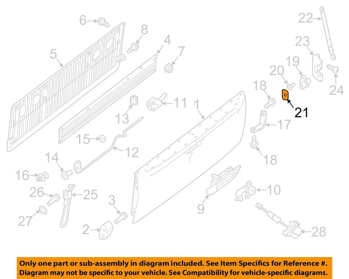 nissan titan tailgate parts diagram