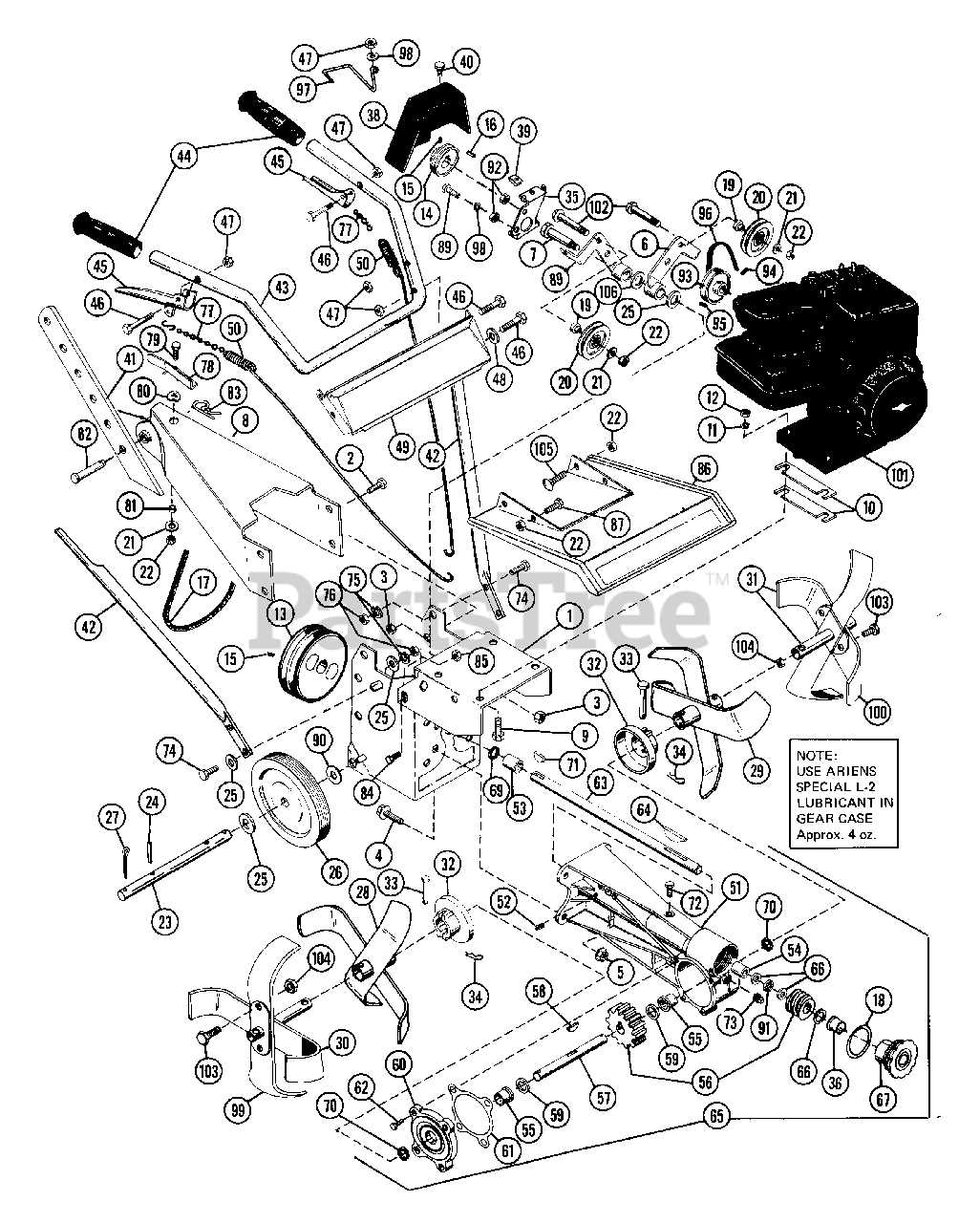 diagram rotary tiller parts