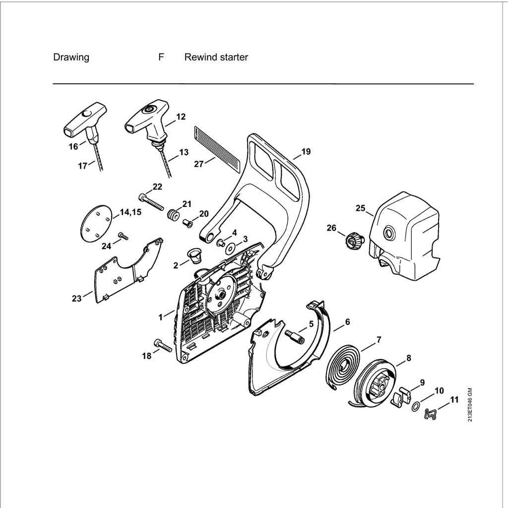 stihl ms 261 chainsaw parts diagram