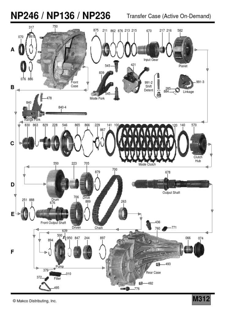 np246 transfer case parts diagram