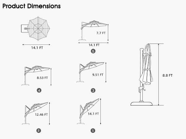 outdoor umbrella parts diagram