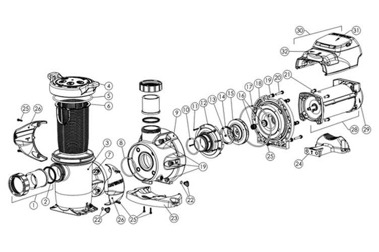 hayward northstar pump parts diagram