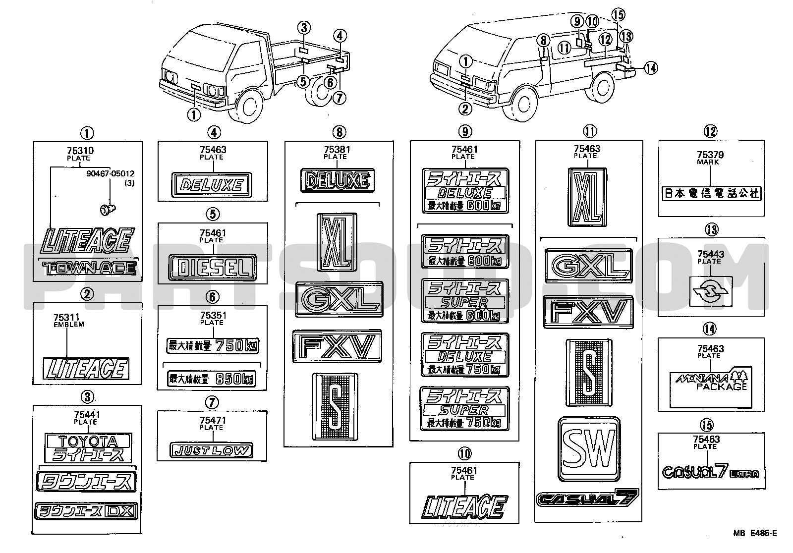 truck parts names with diagram