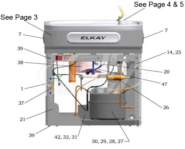 oasis water fountain parts diagram