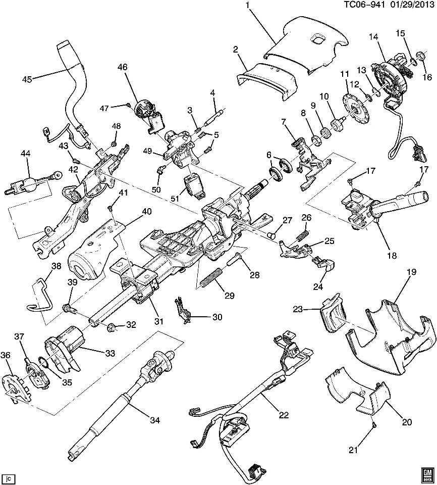 gm steering column parts diagram