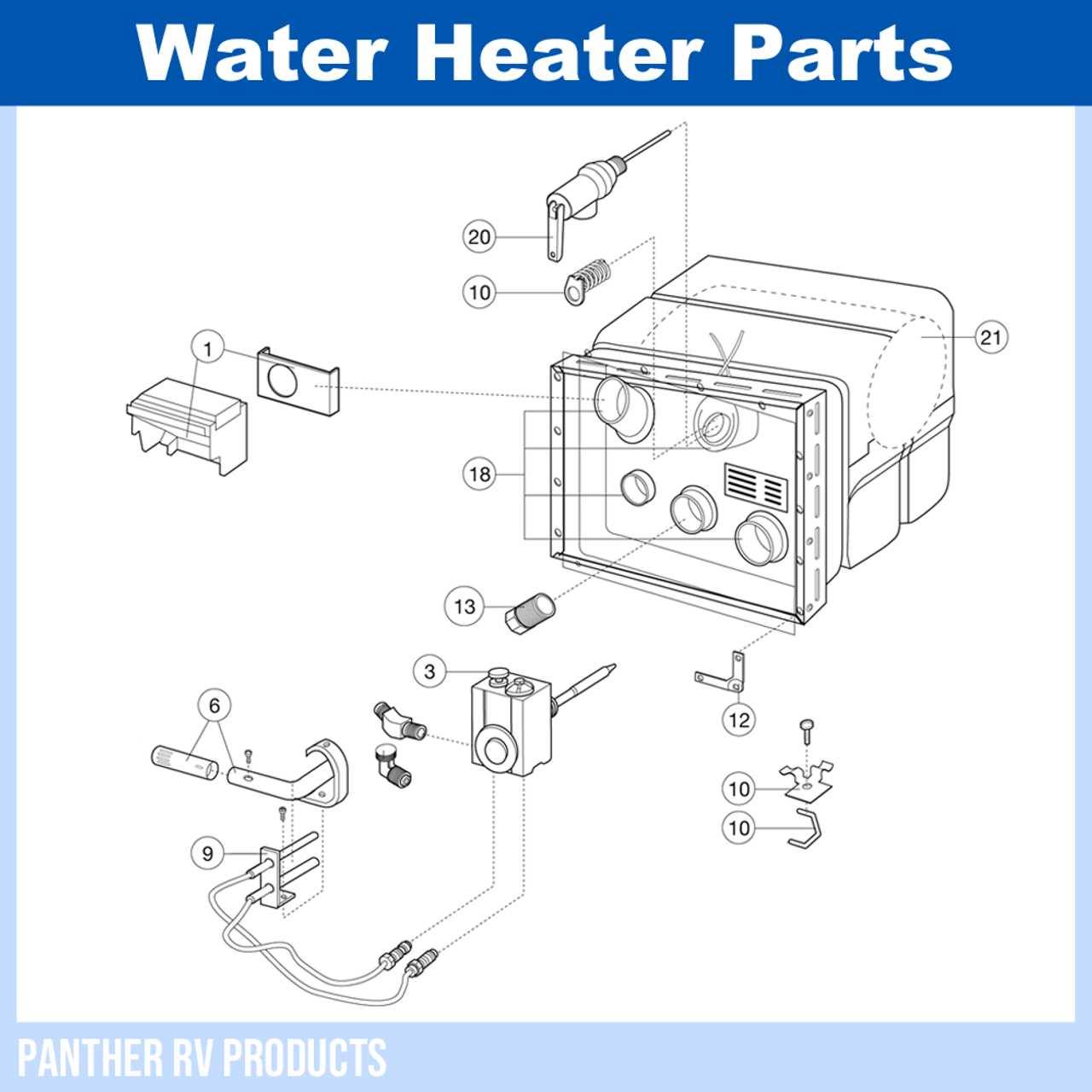 rv hot water heater parts diagram