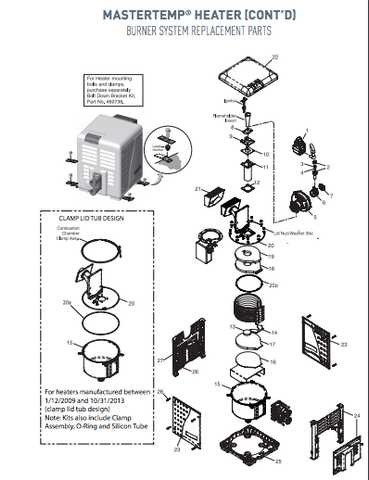 pool heater parts diagram