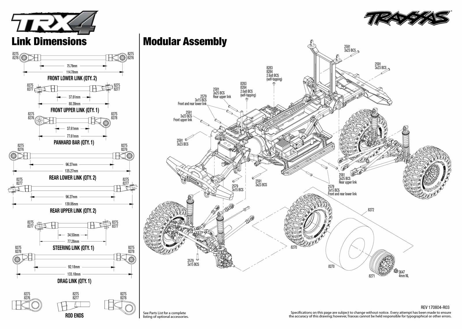 traxxas sledge parts diagram