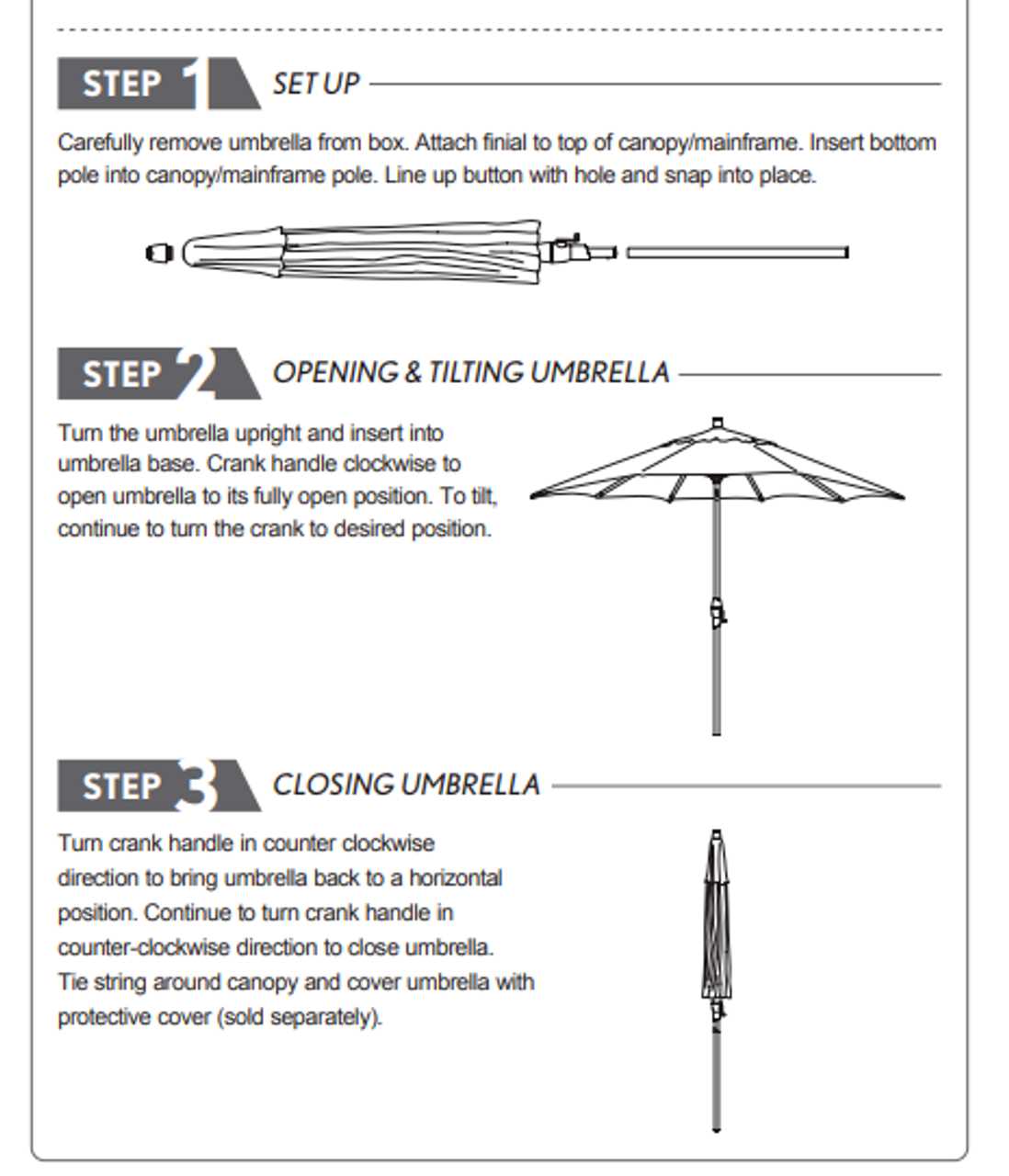 outdoor umbrella parts diagram