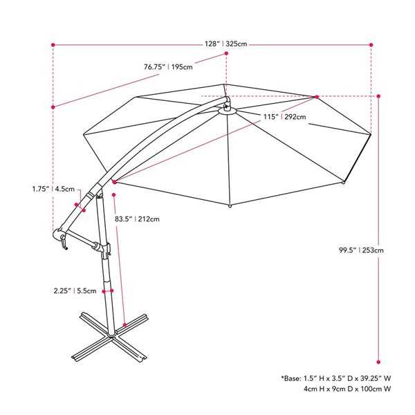 outdoor umbrella parts diagram