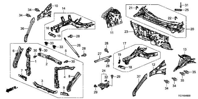 2021 honda pilot parts diagram