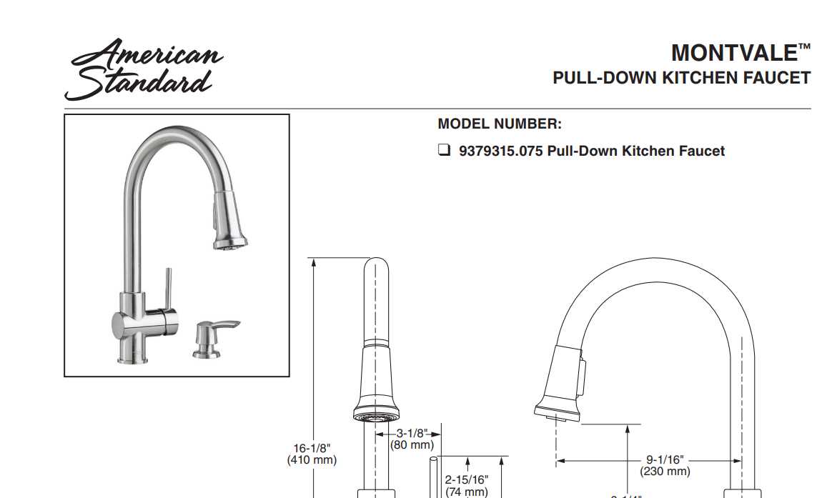 american standard kitchen faucet parts diagram