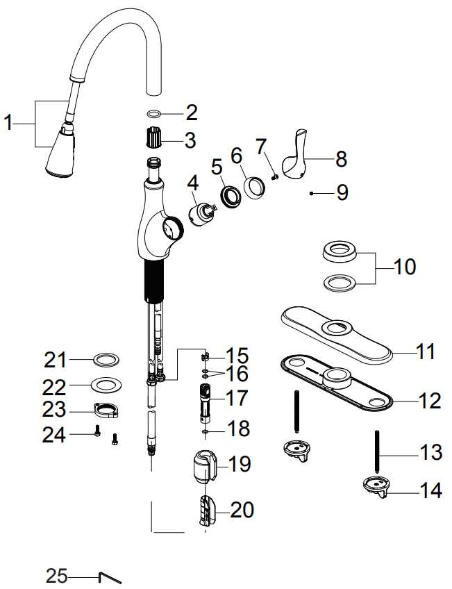 moen single handle kitchen faucet parts diagram