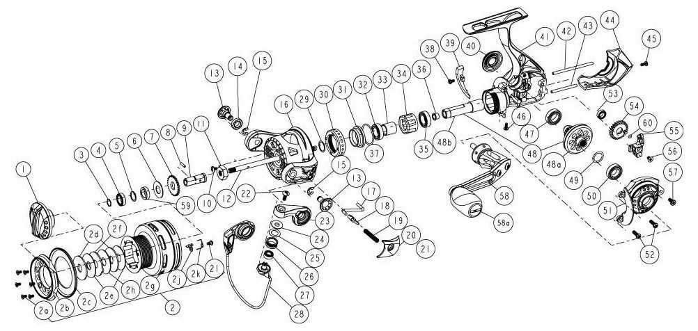 parts of a fishing reel diagram