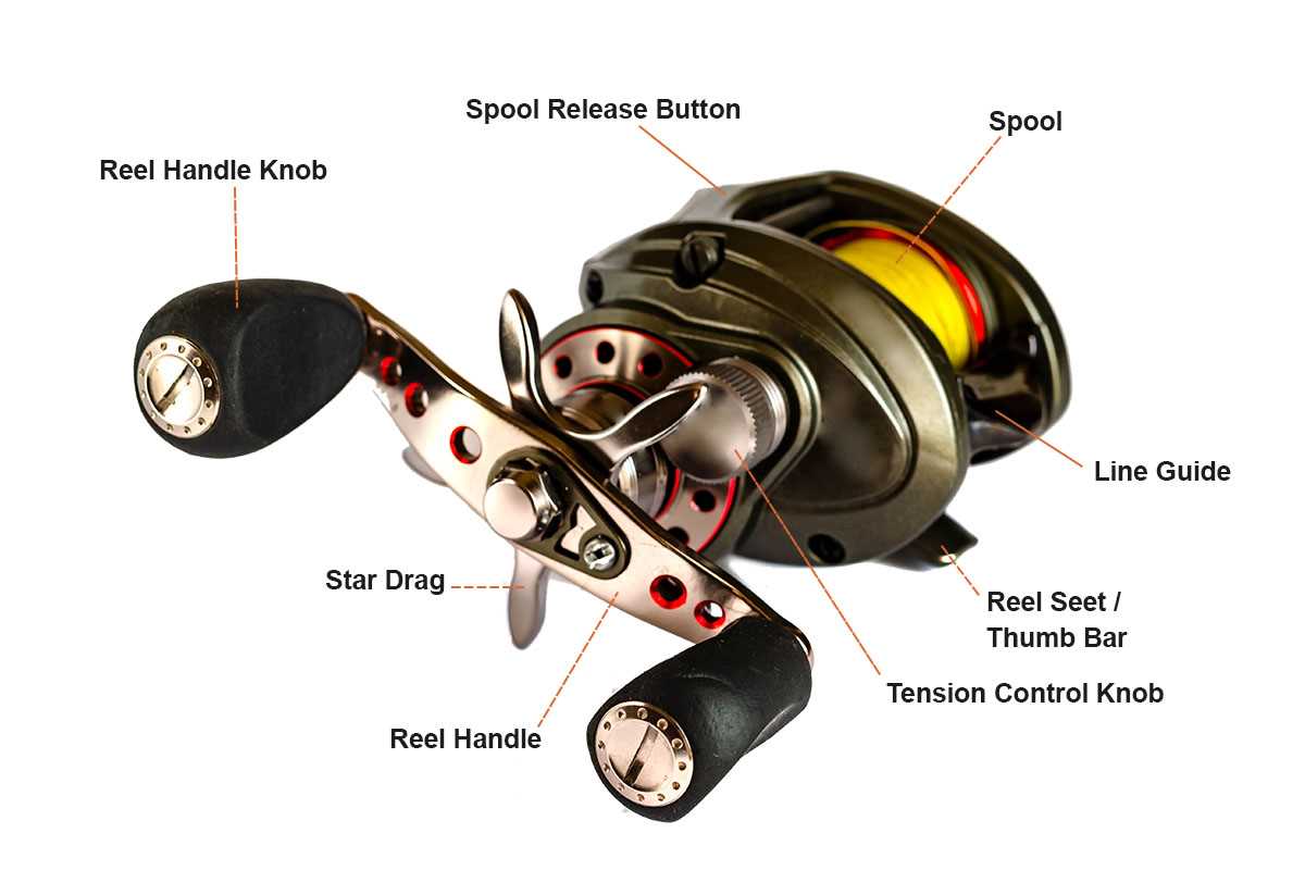 parts of a fishing reel diagram