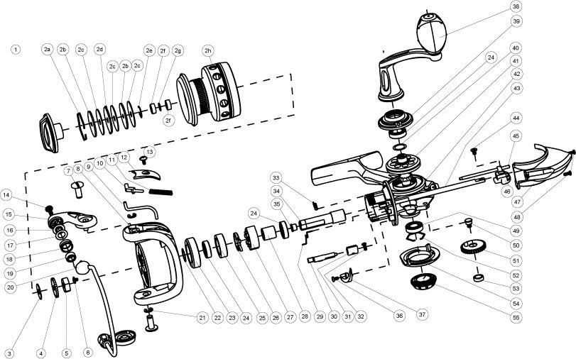 parts of a fishing reel diagram