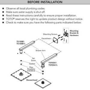 parts of a shower head diagram