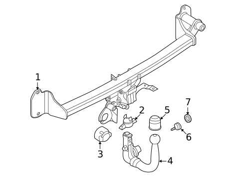 parts of a trailer hitch diagram