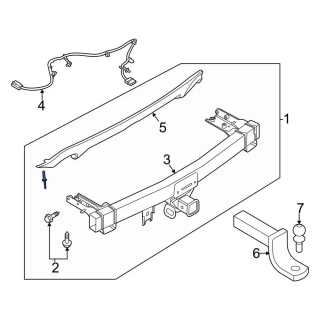 parts of a trailer hitch diagram