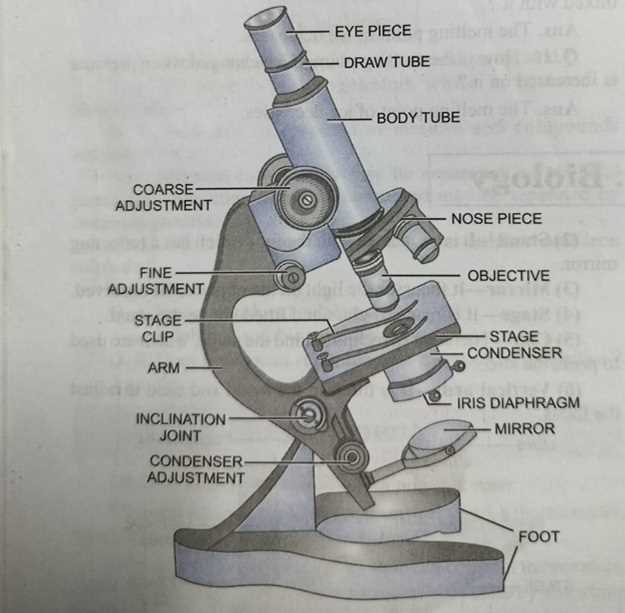 parts of the microscope diagram