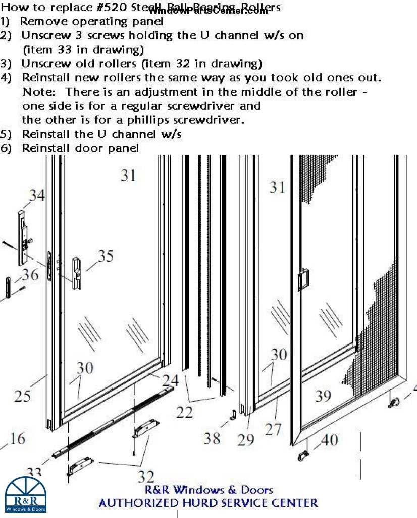 patio door parts diagram