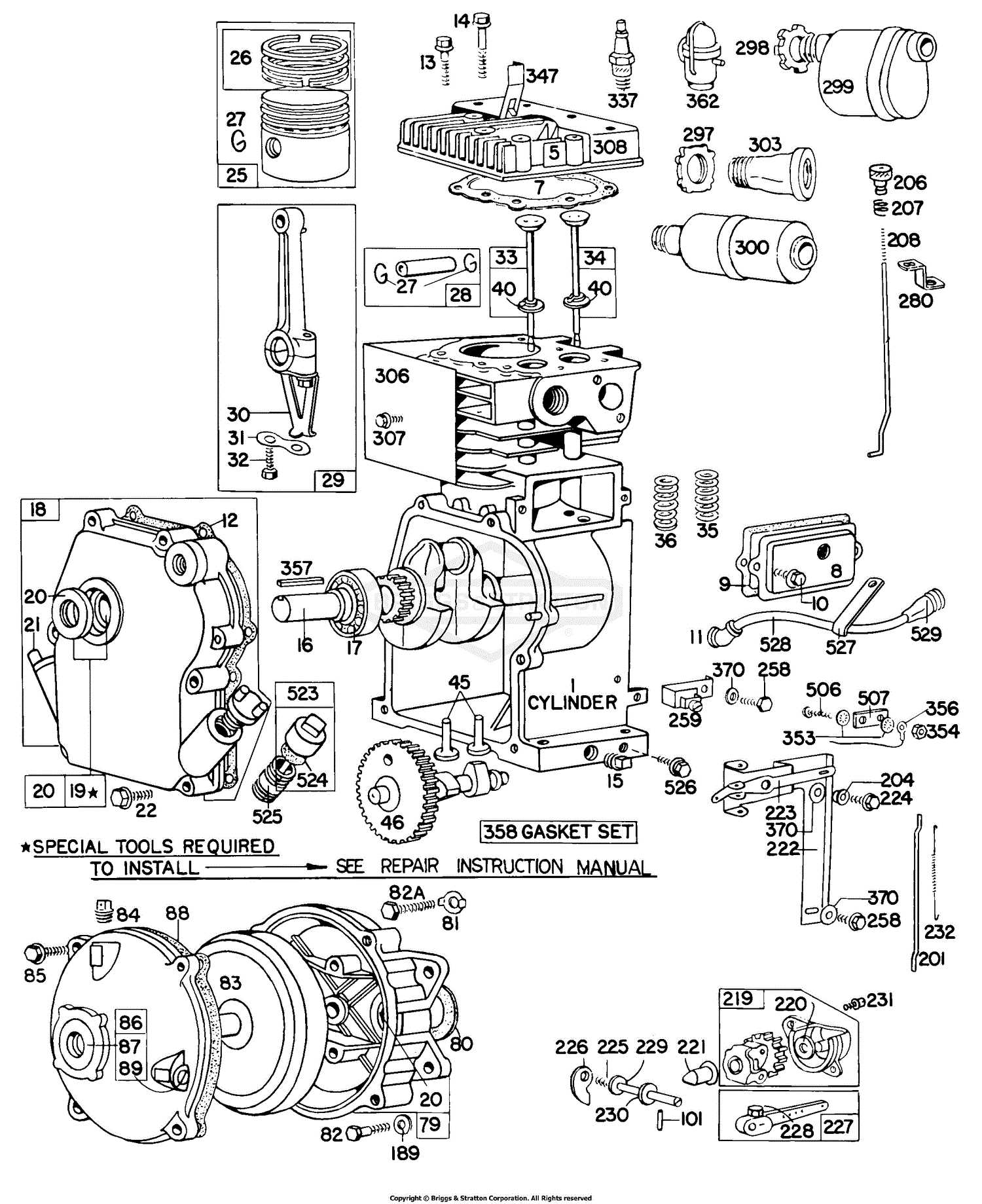 briggs and stratton exi 625 parts diagram