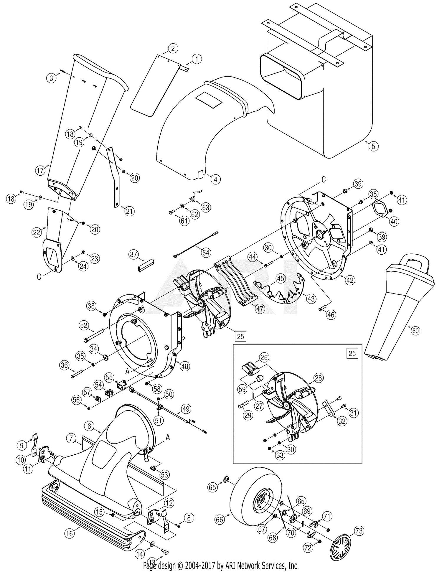 troy bilt chipper vac parts diagram