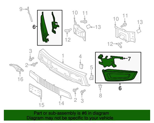 2018 ford f 150 front bumper parts diagram