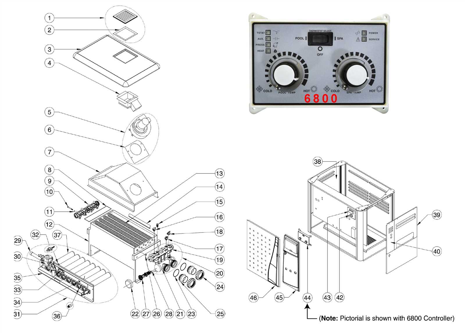 pool heater parts diagram