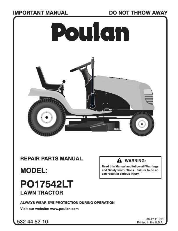 poulan lawn mower parts diagram