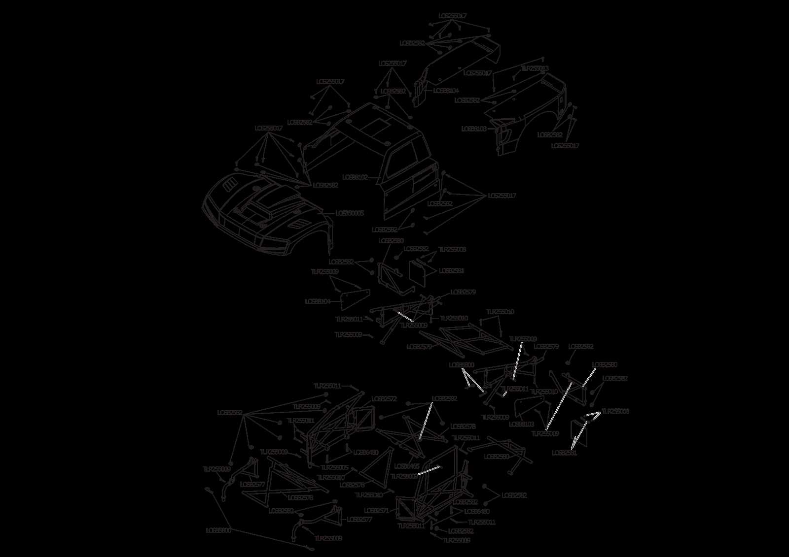 losi 5t parts diagram