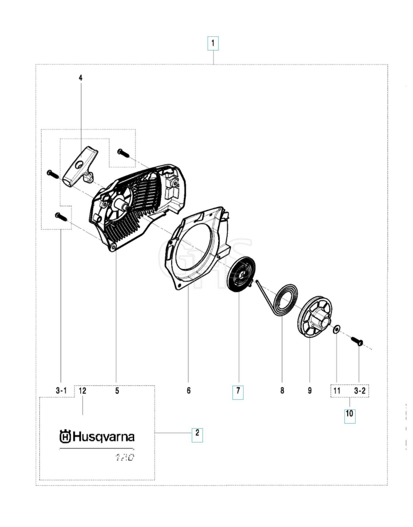 husqvarna 120 parts diagram